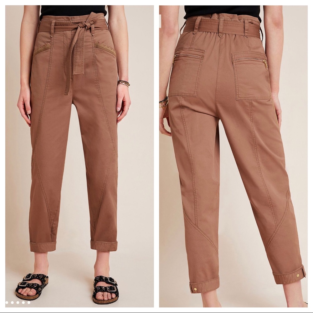 ANTHROPOLOGIE Ellie Embroidered Utility Pants